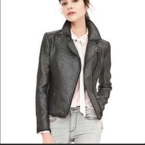 Banana Republic Jackets & Coats Banana Republic Metallic Tweed Moto Jacket